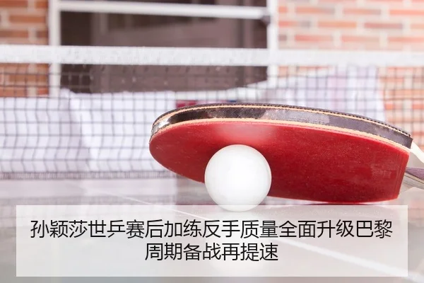 孙颖莎世乒赛后加练反手质量全面升级巴黎周期备战再提速